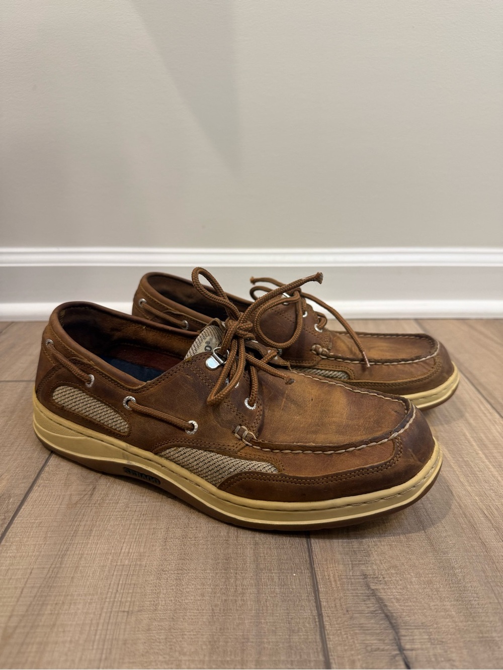 Sebago Brown Leather Clovehitch ll Fgl Waxed Boat Shoes